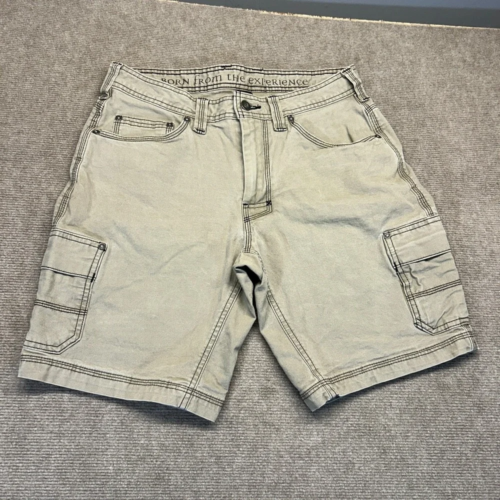 prAna Murray Cargo Shorts Men's 30 Khaki Stretch Organic Cotton Utility 9